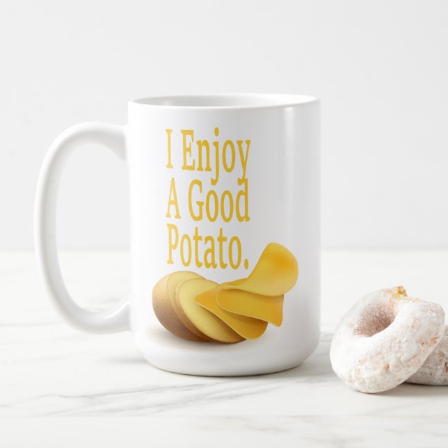 Jag njuter av en bra potatis Rolig present till ma Kaffemugg (Med munk)