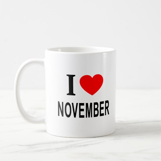 JAG ❤️ NOVEMBER I KÄRLEK NOVEMBER I HEART NOVEMBER KAFFEMUGG (Vänster)