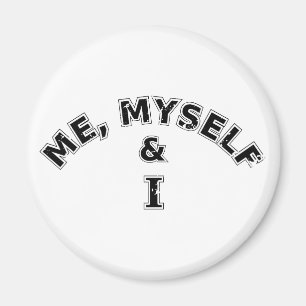Jag och jag typografi magnet