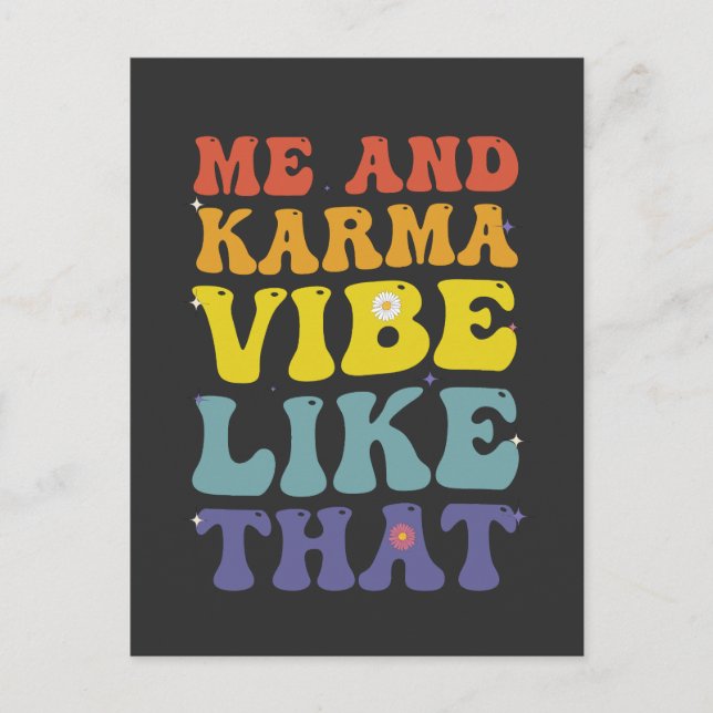 Jag Och Karma Har Samma Vibration Som Den Roliga G Vykort (Framsida)