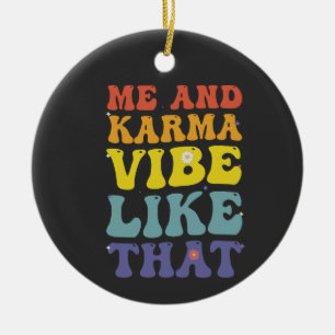 Jag och Karma Vibe som den där vackra Groovy-Vinta Julgransprydnad Keramik