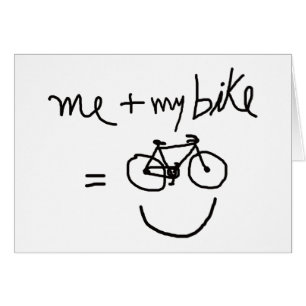 Jag och min cykel = lycka hälsningskort