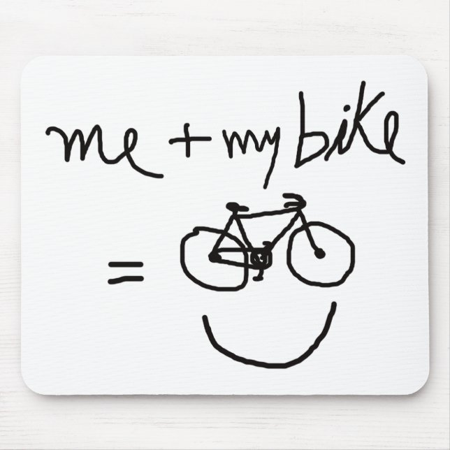 Jag och min cykel = lycka musmatta (Framsidan)