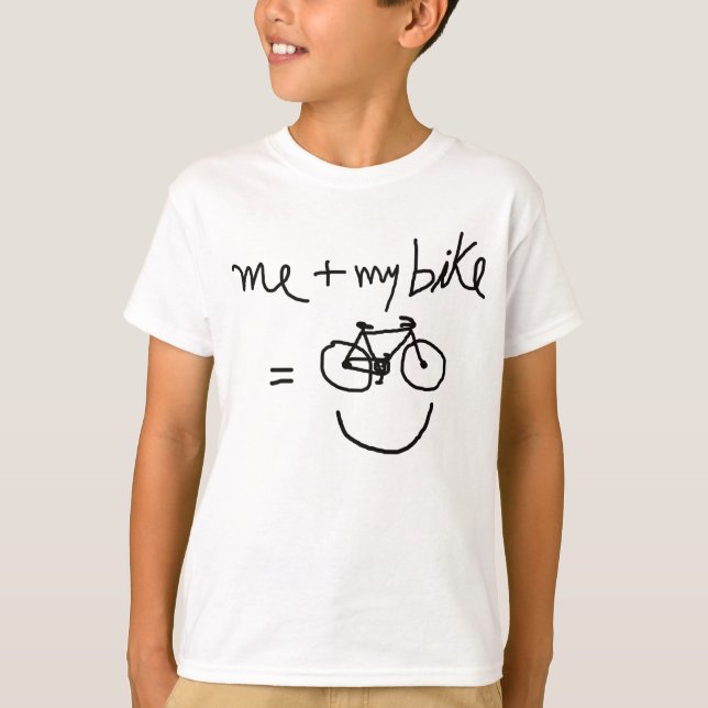 Jag och min cykel = lycka t shirt (Framsida)
