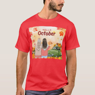 Jag och min vän i oktober-presenten t shirt