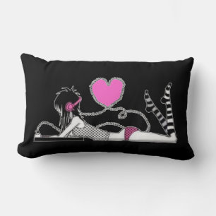Jag och My Music Black and White Pillow Lumbarkudde