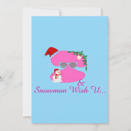 Jag och Snögubbe önskar dig Julkort