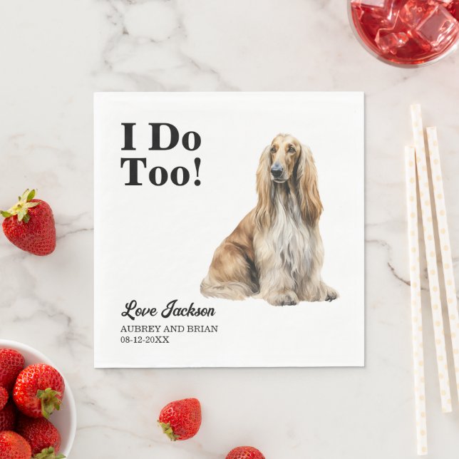 Jag också! Afghansk hund bröllopshund foto Pappersservett (Insitu)