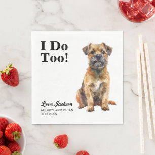 Jag också Border Terrier Hund Foto Bröllop Pappersservett