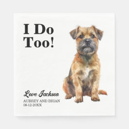 Jag också Border Terrier Hund Foto Bröllop Pappersservett