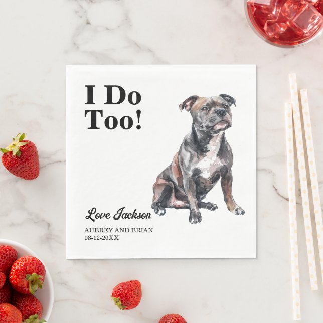Jag också! Engelsk Staffordshire Bullterrier Husdj Pappersservett (Insitu)