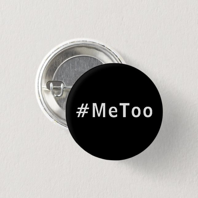Jag också, #metoo, knapp för svart vitt pride (Framsida & baksida)