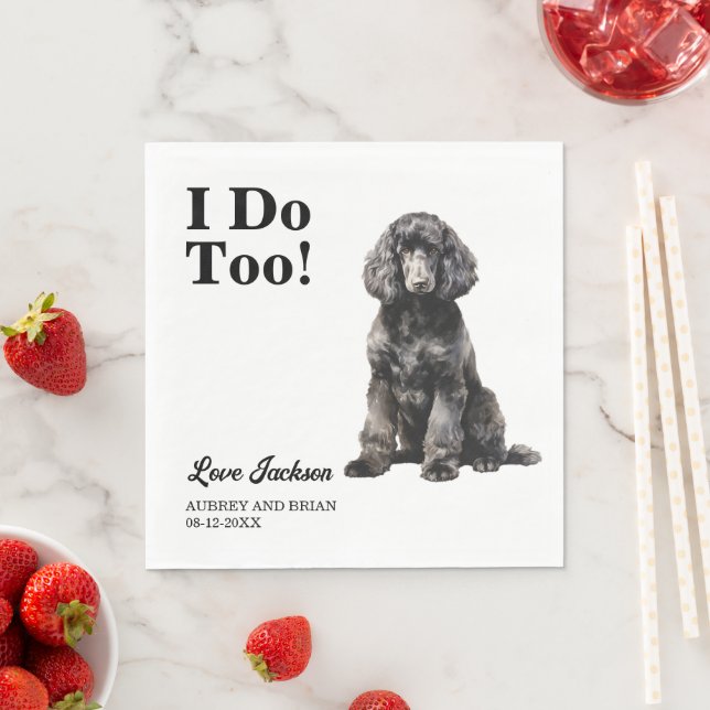 Jag också! Standard Poodle Hund bröllop husdjur Pappersservett (Insitu)