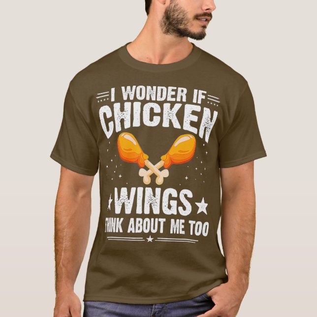 Jag  om Chicken Vingar Tänka om mig också T Shirt (Framsida)