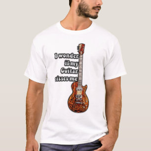 Jag om min gitarr missar mig, vintage färg t shirt