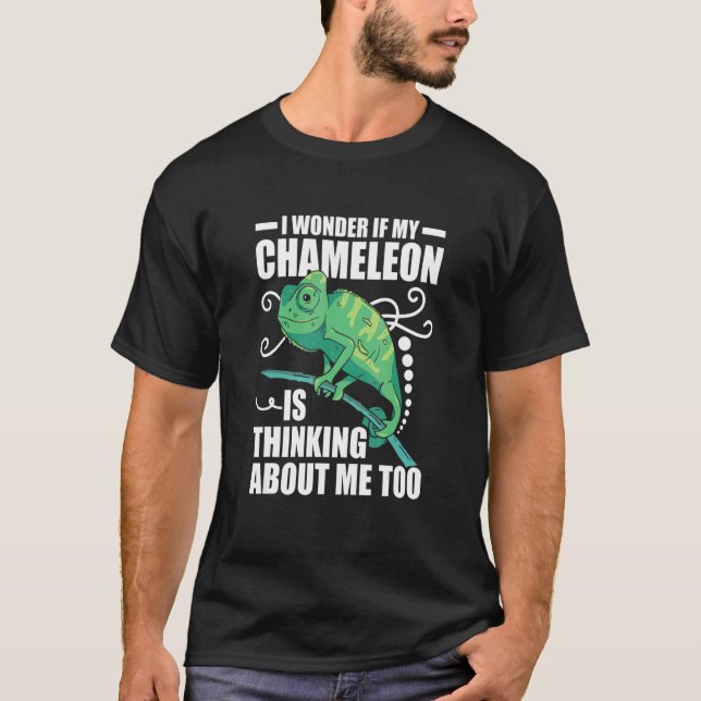 Jag  om min kameleon tänker på mig också t shirt (Framsida)