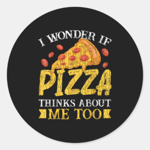 Jag om Pizza tänker på mig för roligt. Runt Klistermärke