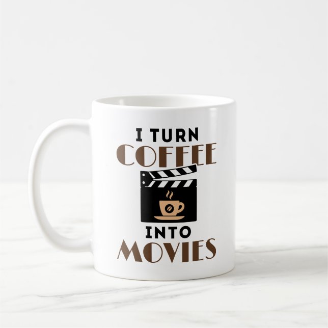 Jag omvandlar kaffe till filmskribent kaffemugg (Vänster)