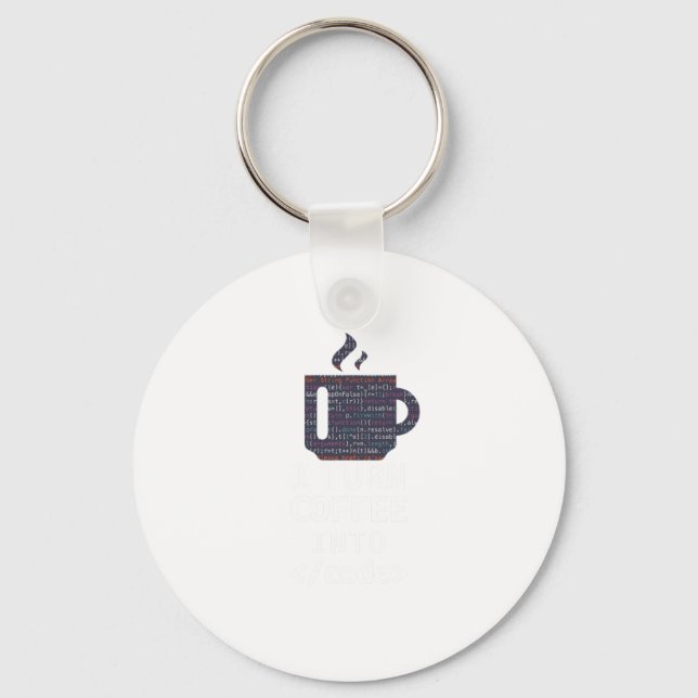 Jag omvandlar kaffe till kodprogrammeringskoder nyckelring (Framsida)