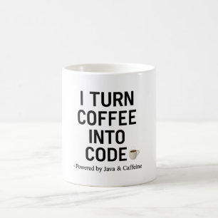 Jag omvandlar kaffet till kod - Lustigt programvar Kaffemugg