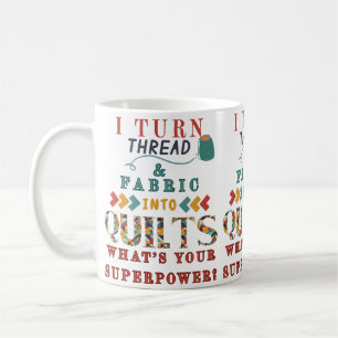 Jag omvandlar tråd och struktur till Quilts Funny Kaffemugg