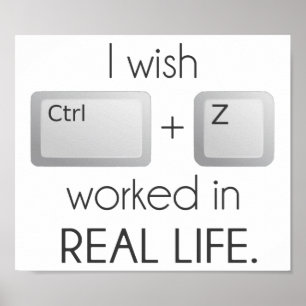 Jag önskar att Ctrl Z arbetade i Real Life Poster