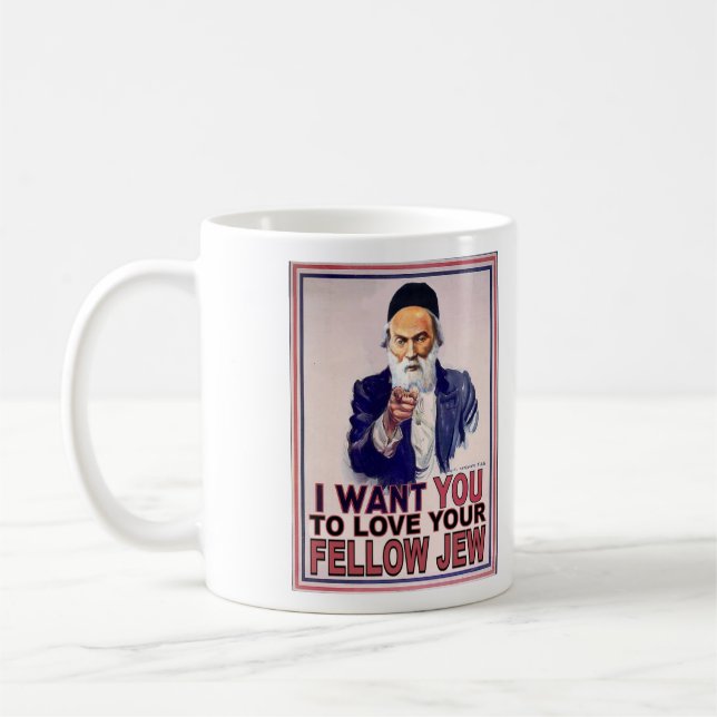 Jag önskar att DU ska älska din med- jude - Kaffemugg (Vänster)