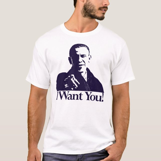 Jag önskar att du… ska rösta Obama T-shirt (Framsida)