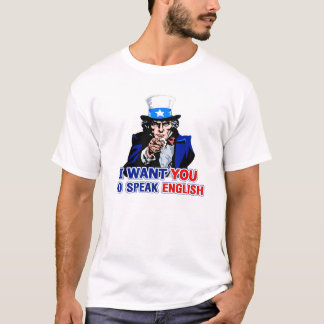 Jag önskar att du ska tala engelska tee
