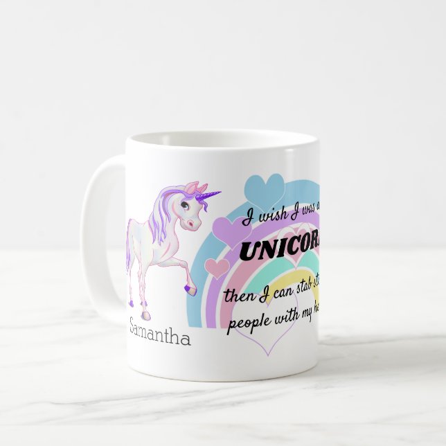 Jag önskar att jag var en Unicorn Kaffemugg (Framsida vänster)