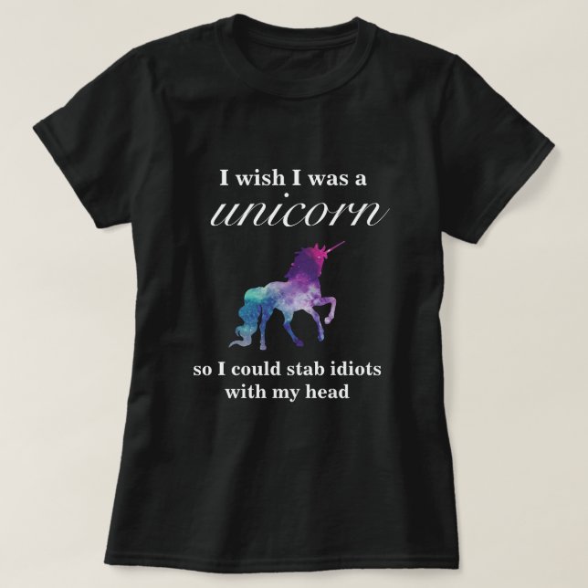 Jag önskar att jag var en Unicorn. UPPDATERAT Tee (Design framsida)