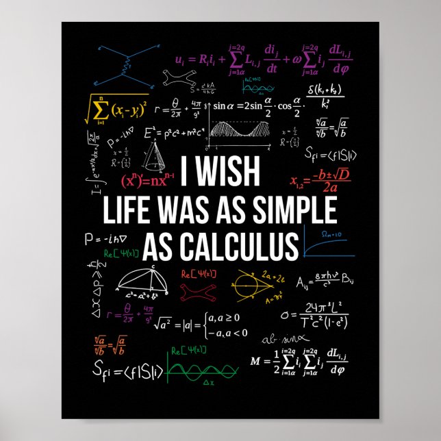 Jag önskar att livet var lika enkelt som Calculus  Poster (Framsidan)