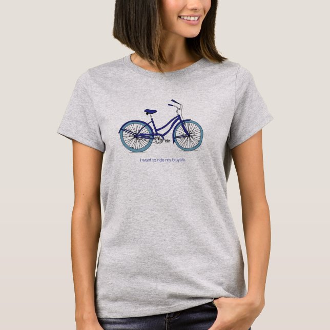 Jag önskar att rida min cykel. Moderiktig Tee Shirt (Framsida)