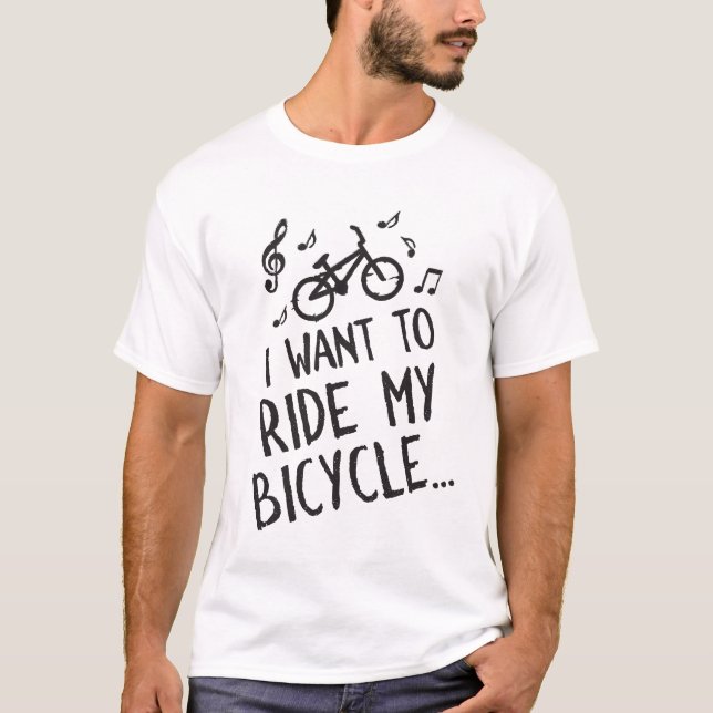 Jag önskar att rida min cykel t shirt (Framsida)
