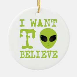 Jag önskar att tro julgransprydnad keramik