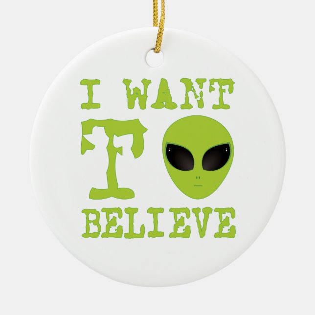 Jag önskar att tro julgransprydnad keramik (Framsidan)