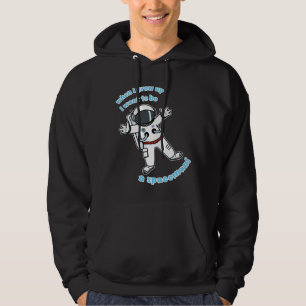 Jag önskar att vara en spaceman! sweatshirt med luva