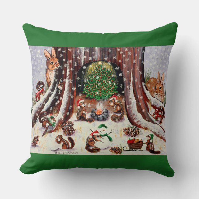 Jag önskar att vi blev inbjudna till Grönt Pillow Kudde (Framsida)