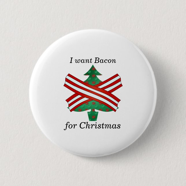 Jag önskar bacon för jul knapp (Framsida)