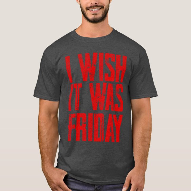 Jag önskar det var fredag pojke t shirt (Framsida)