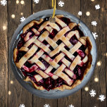 Jag önskar dig en Berry God jul | Funny Food Pun Julgransprydnad Keramik<br><div class="desc">Lönsam mat gör julprydnaden. Jag önskar dig en bärodling i God jul paj.</div>
