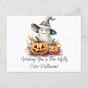 Jag önskar dig en Boo-tistilt Cute Halloween Helg Vykort