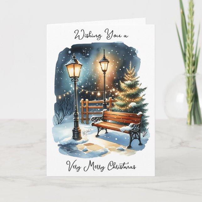 Jag önskar dig en God jul och Gott nytt år Kort (Framsida)