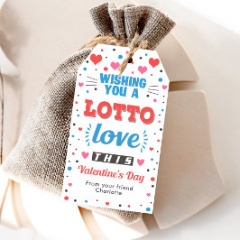 Jag önskar dig en lotto kärlek i Alla hjärtans mär Presentetikett
