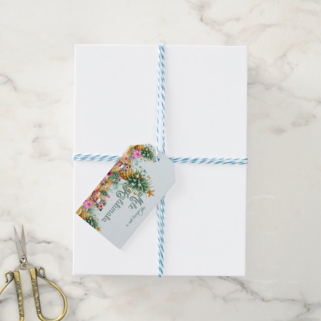 Jag önskar dig en Mele Kalikimaka Presentetikett (Med Snöre)