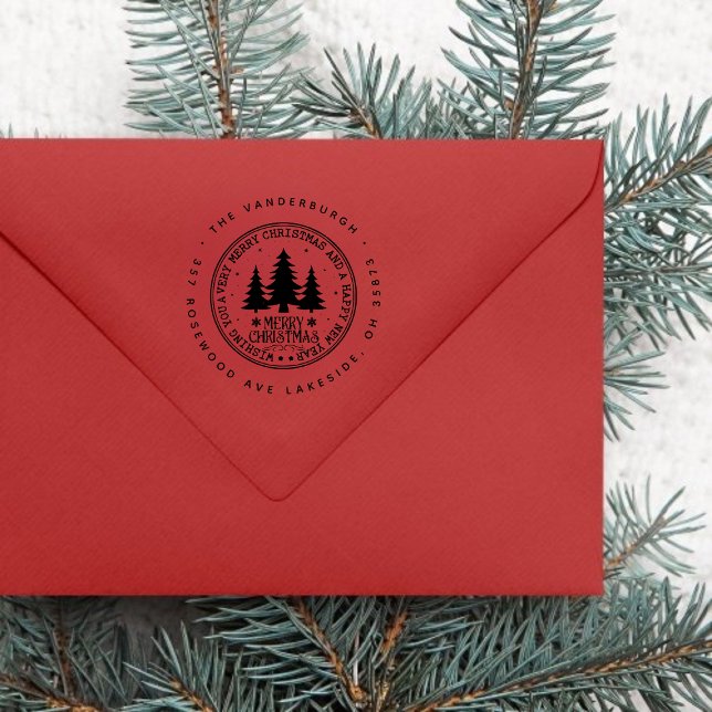 Jag önskar dig en mycket God jul Returadress Självfärgande Stämpel (Skapare uppladdad)