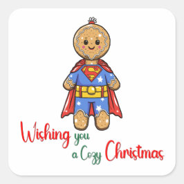 Jag önskar dig en mysigt julklapp fyrkantigt klistermärke