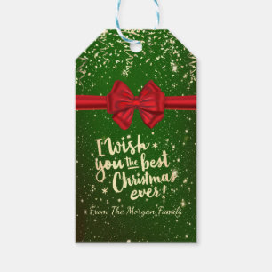 Jag önskar dig en riktigt god jul Konfettibåge Presentetikett