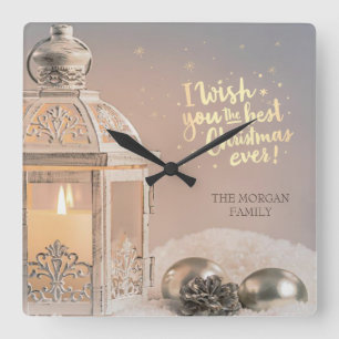 Jag önskar dig en riktigt god jul, Lantern Fyrkantig Klocka
