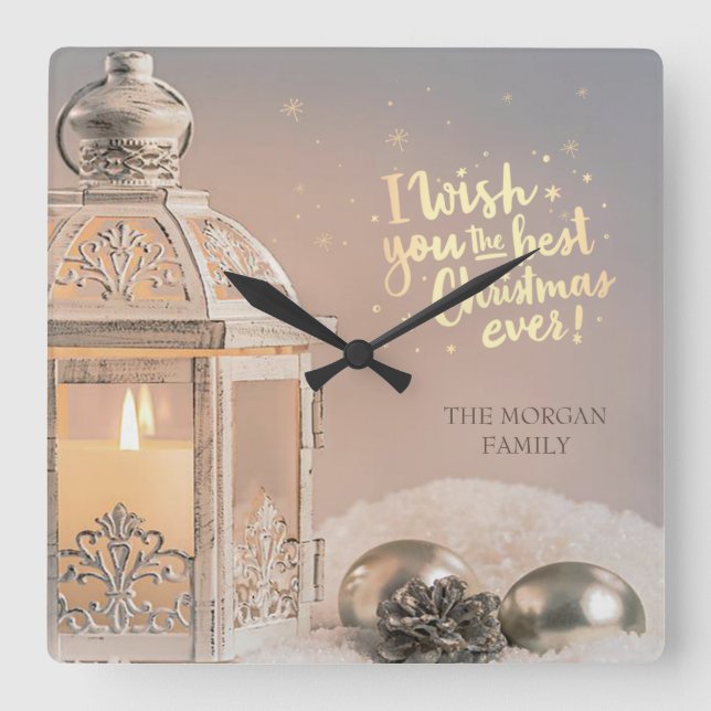 Jag önskar dig en riktigt god jul, Lantern Fyrkantig Klocka (Framsida)